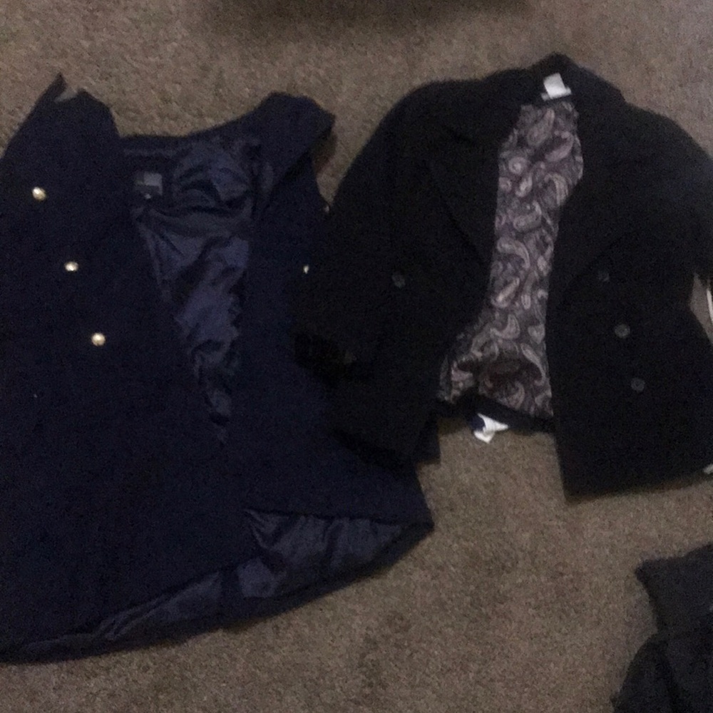 Chic Double-Breasted Coats - Black and Navy